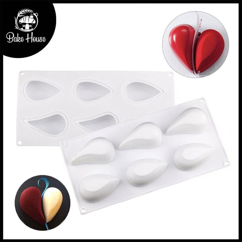 Silikolove Water Drop Heart Shape Silicone Dessert And Baking Mold