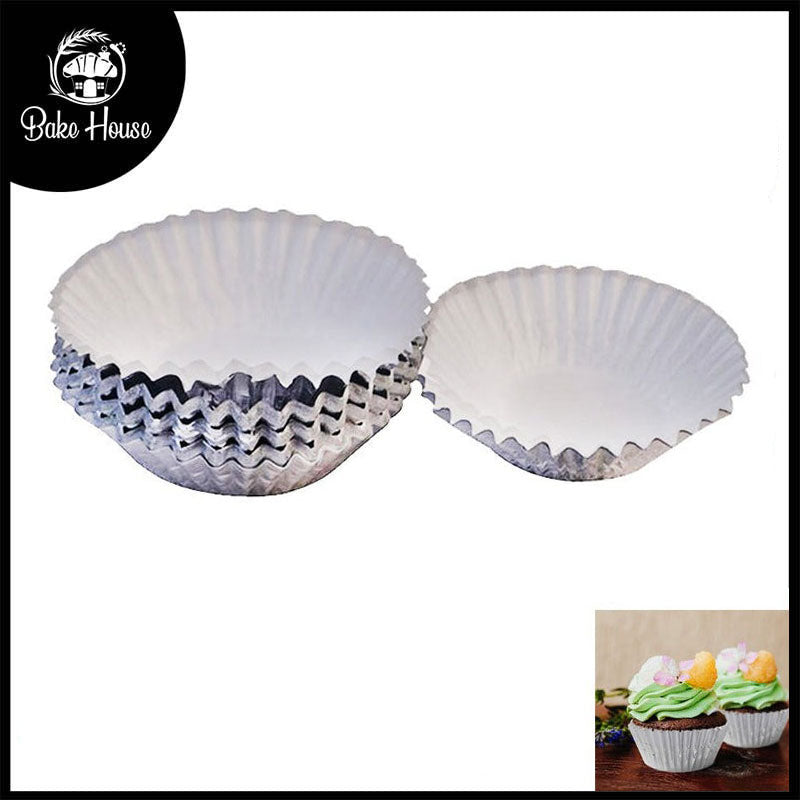 Silver 108 Pcs Aluminium Foil Baking Cupcake Muffin Liners, Wrappers