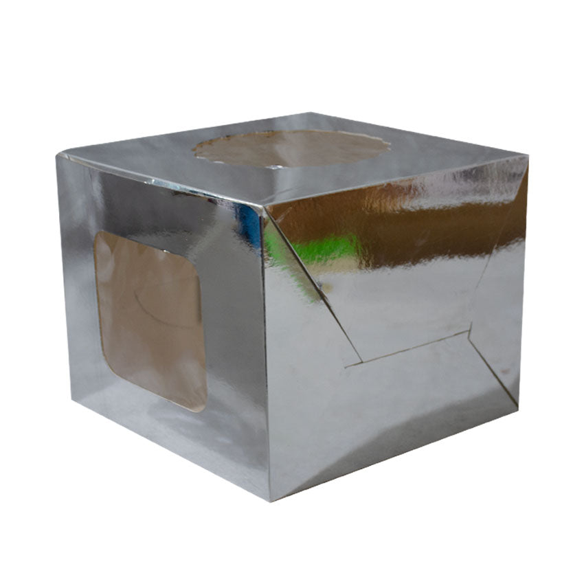 Cake Box 10 X 10 X 8.1 Inch with 3 Sided Transparent Windows