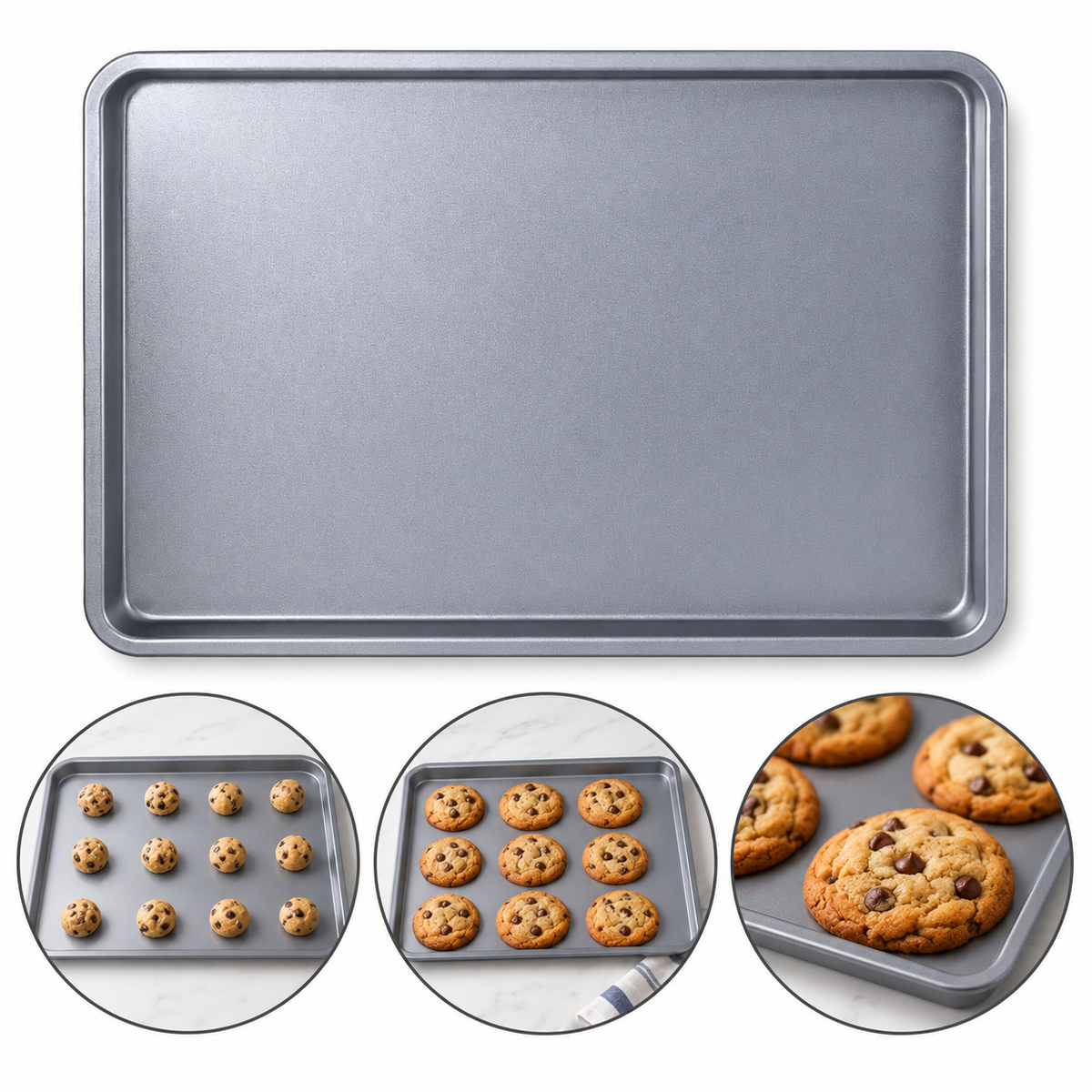 Nonstick Rectangular Baking Tray Silver