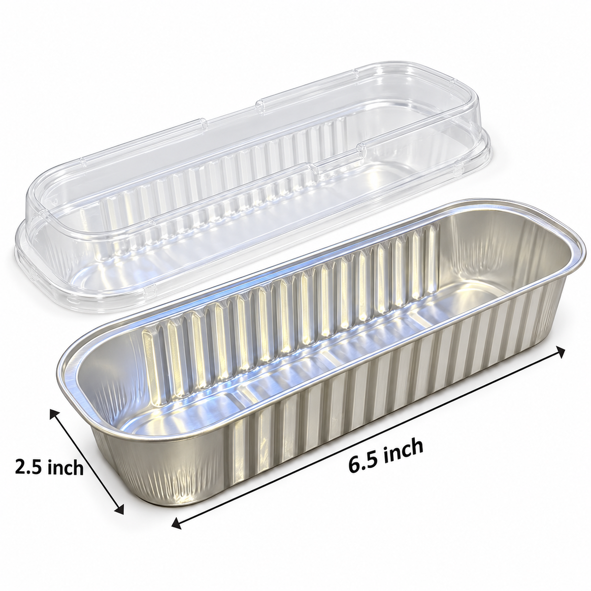 Disposable Aluminum Foil Loaf Silver 5Pcs Set 16.5cm