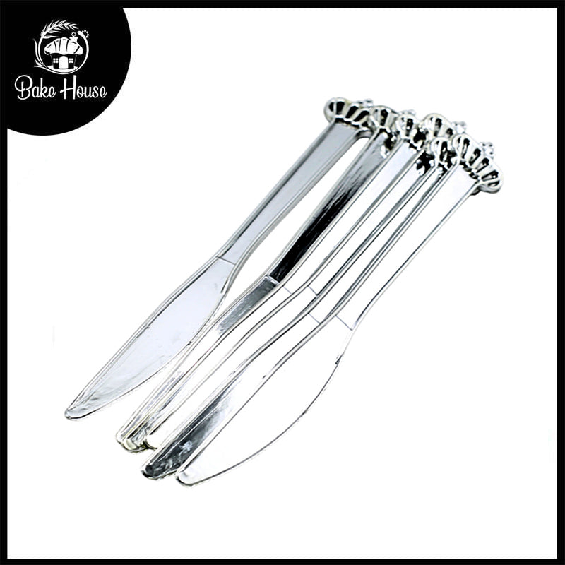 Party Goods Crown Knife 6Pcs Set Silver