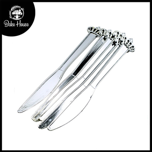 Party Goods Crown Knife 6Pcs Set Silver