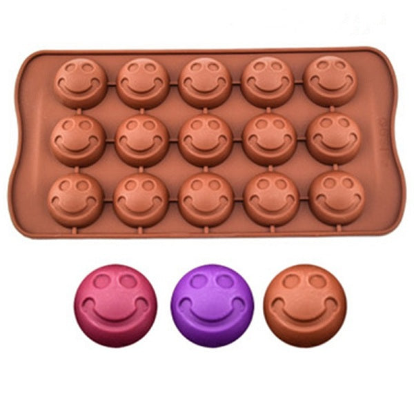 Smiley Face Silicone Chocolate & Candy Mold 15 Cavity