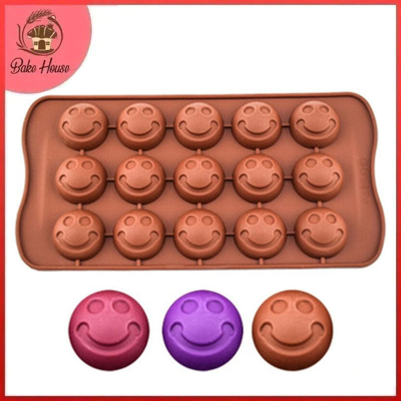 Smiley Face Silicone Chocolate & Candy Mold 15 Cavity