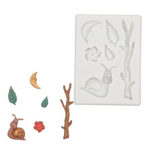 Snail Tree & Leaves Silicone Fondant & Chocolate Mold