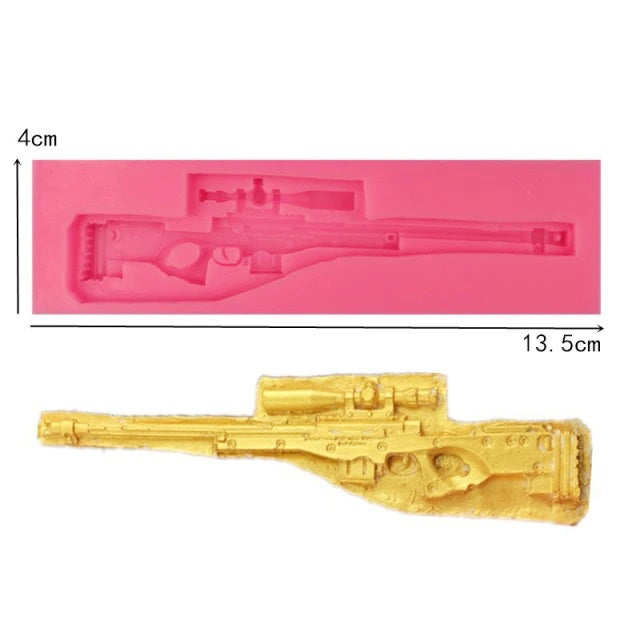 Sniper Gun Silicone Fondant & Chocolate Mold