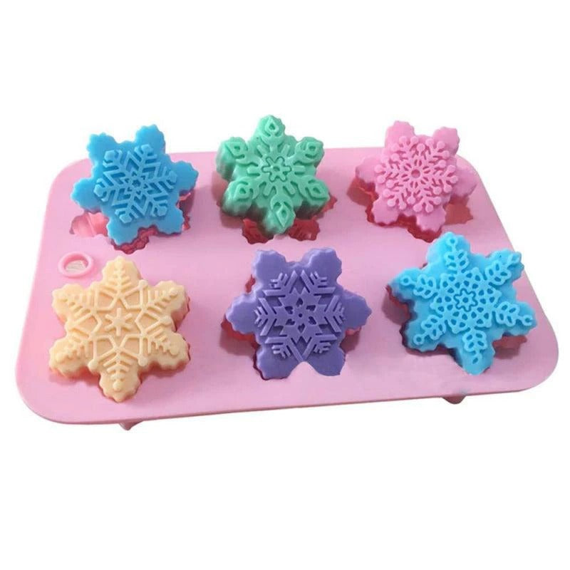 Snowflake Silicone Soap & Baking Mold 6 Cavity