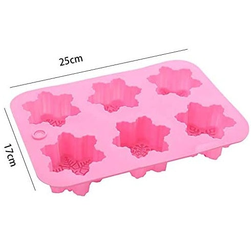 Snowflake Silicone Soap & Baking Mold 6 Cavity