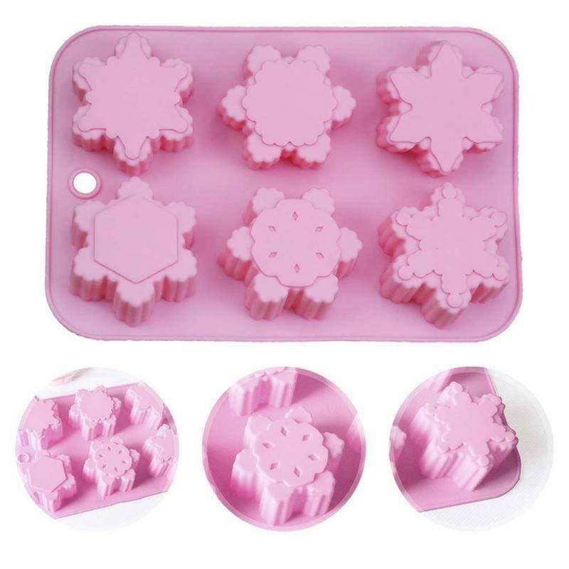 Snowflake Silicone Soap & Baking Mold 6 Cavity