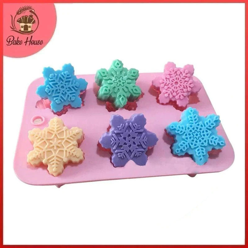 Snowflake Silicone Soap & Baking Mold 6 Cavity