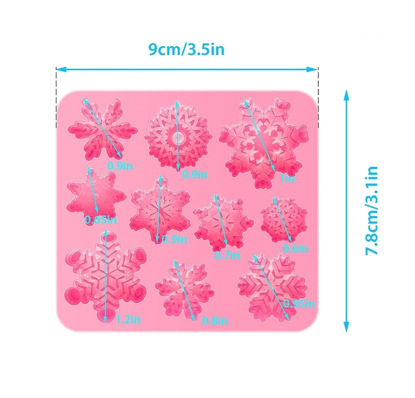 6 Cavity Different Snowflake Silicone Cake Mold