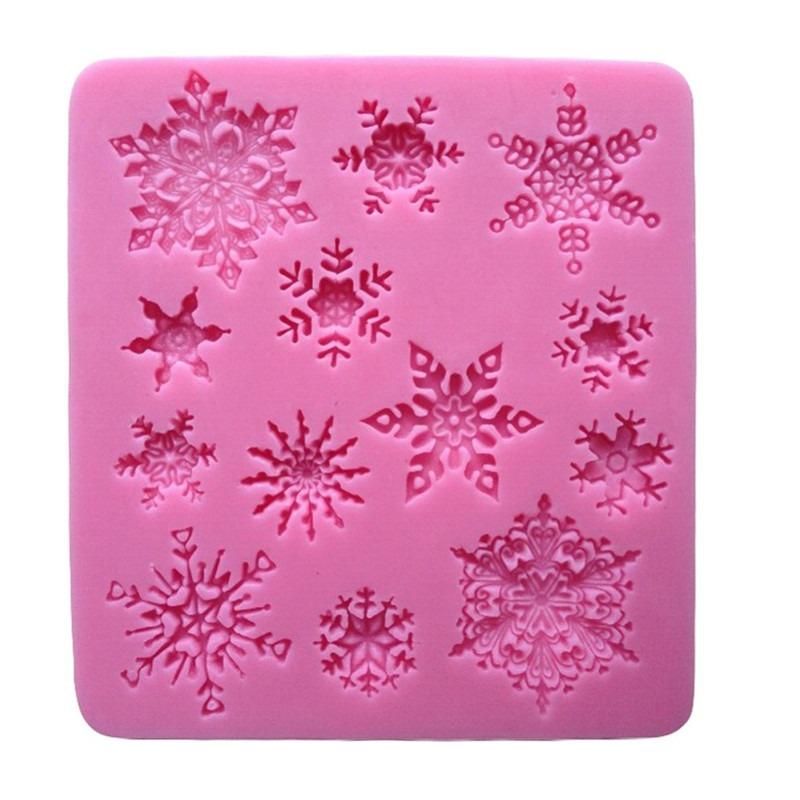 Snowflakes Silicone Fondant Mold 13 Cavity