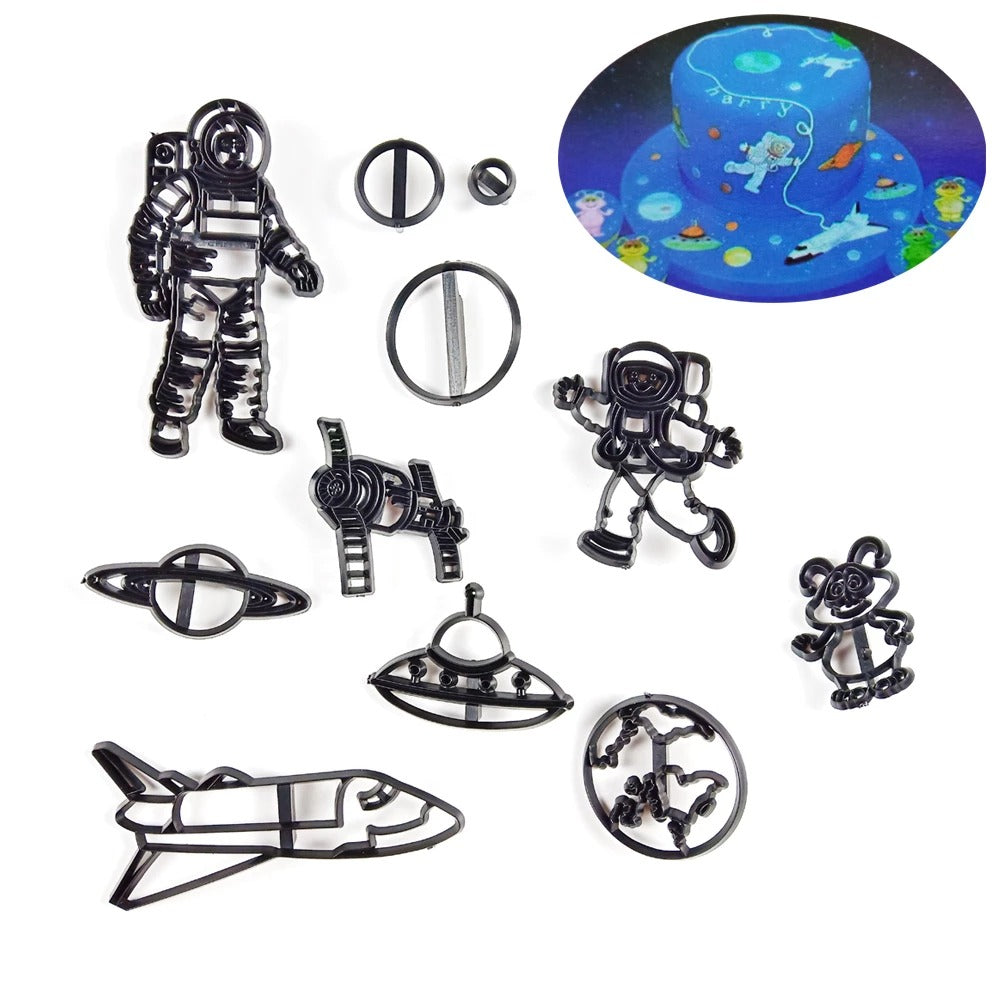 Space Theme Fondant Cutter 11Pcs Set Plastic