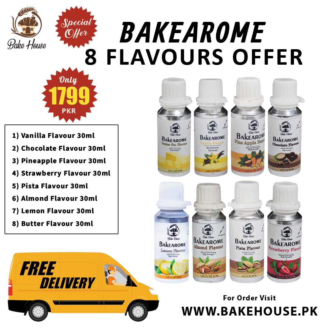 Special Offer Bakearome 8 Flavors Deal Free Delivery All Over Pakistan