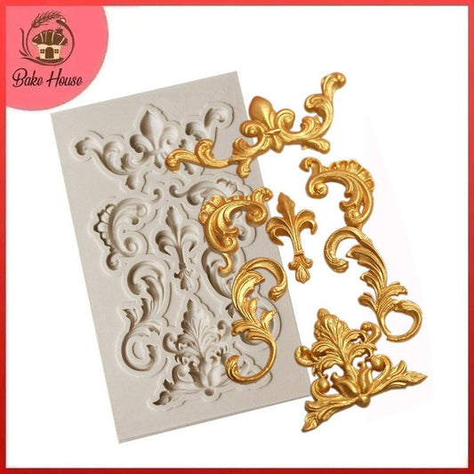Yule Log Kit with Silicone Mould & Mat - Baroque Pattern - 25 x