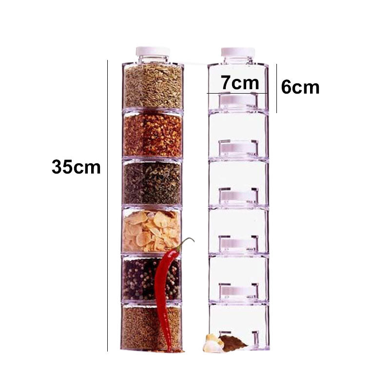 Spice Jar Spice Tower 6 Self Stacking Spice Bottles