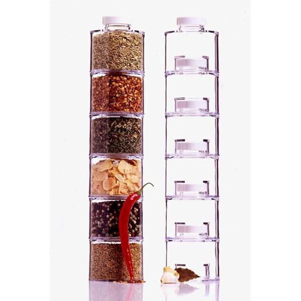 Spice Jar Spice Tower 6 Self Stacking Spice Bottles
