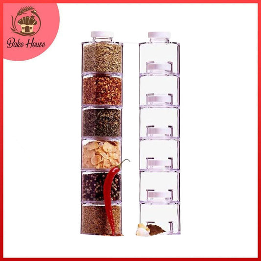 Spice Jar Spice Tower 6 Self Stacking Spice Bottles