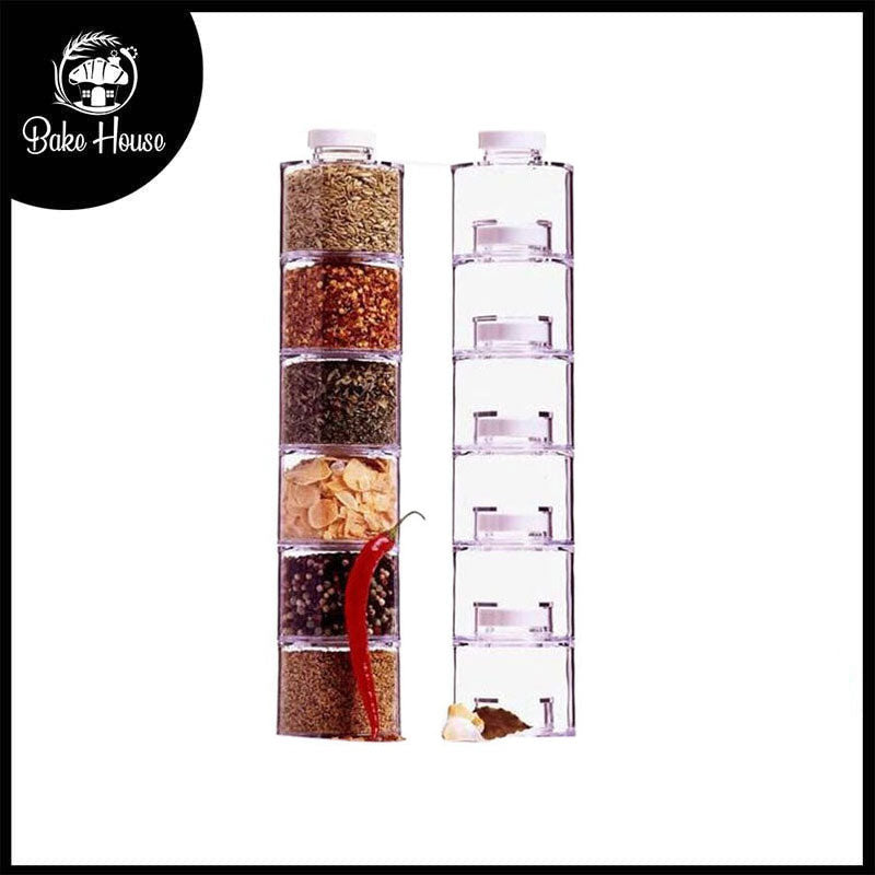 Spice Jar Spice Tower 6 Self Stacking Spice Bottles