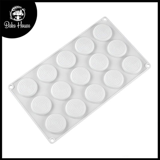 Spiral Round Fondant Chocolate Silicone Mold 15 Cavity