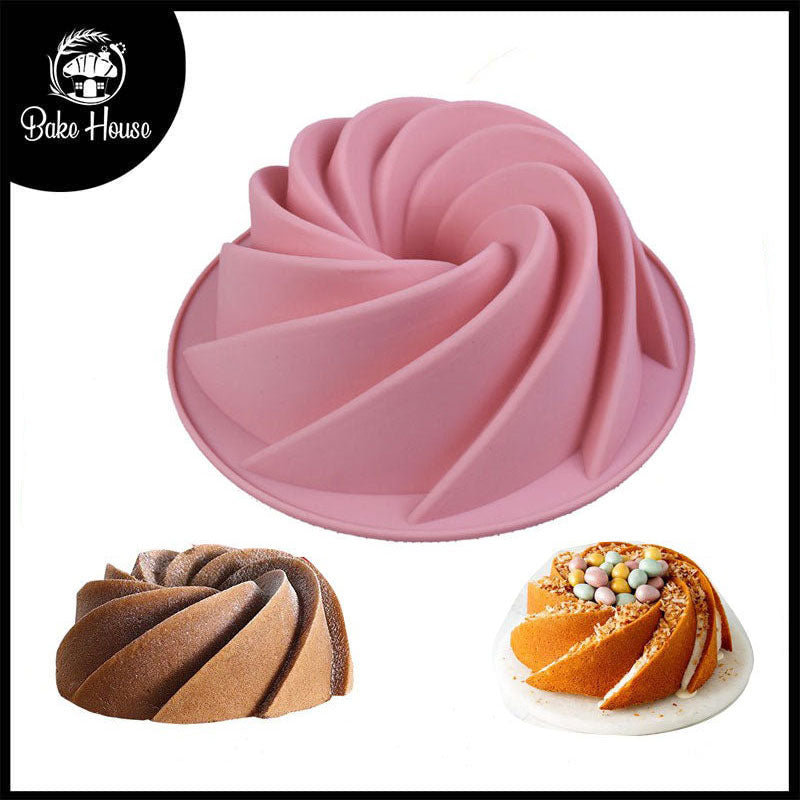 Spiral Shape Silicone Bundt Baking Mold 16.5cm