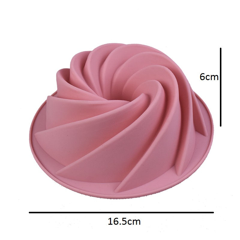 Spiral Shape Silicone Bundt Baking Mold 16.5cm