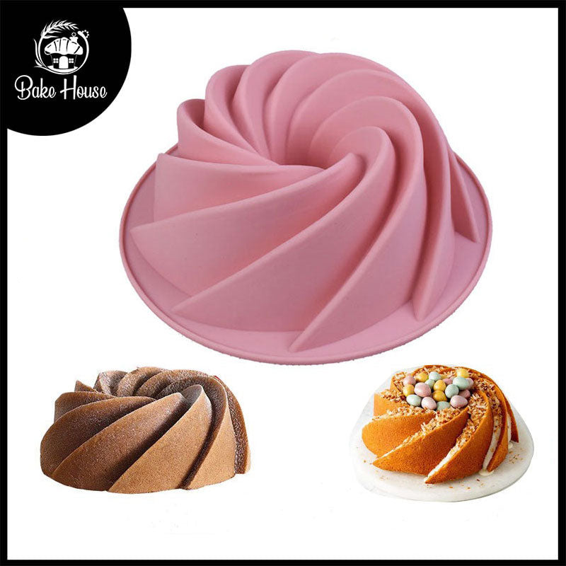 Spiral Shape Silicone Bundt Baking Mold 23.5cm