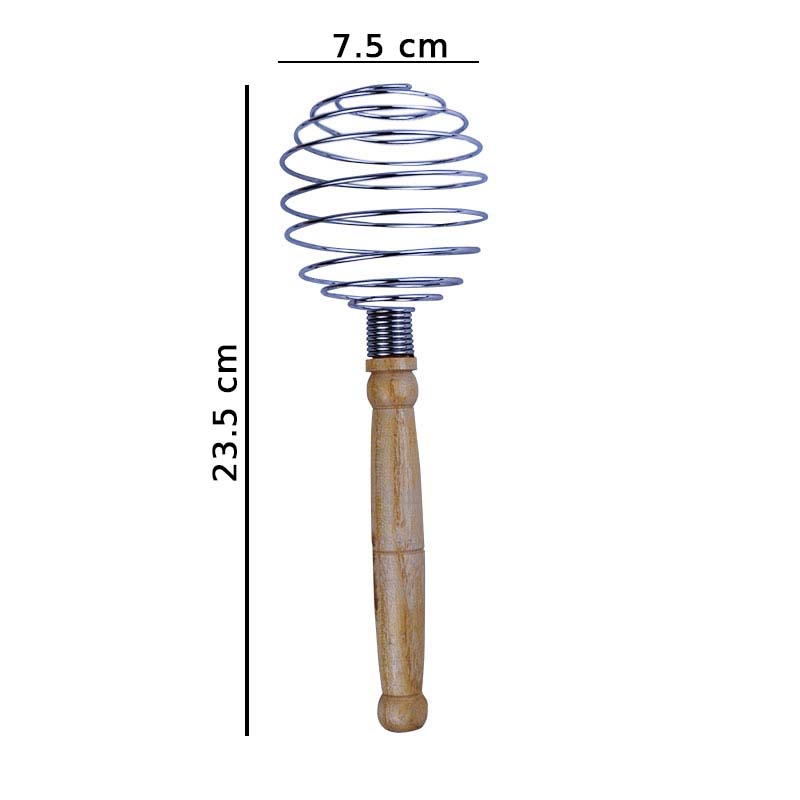 Spring Hand Whisk Wooden Handle 23.5 cm