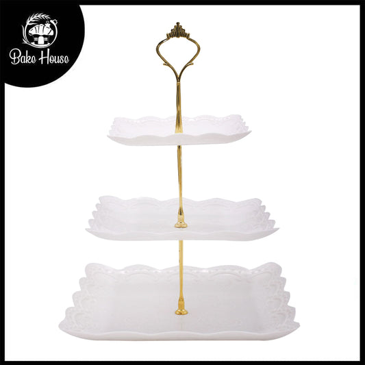 Square 3 Tier Cupcake Stand Plastic