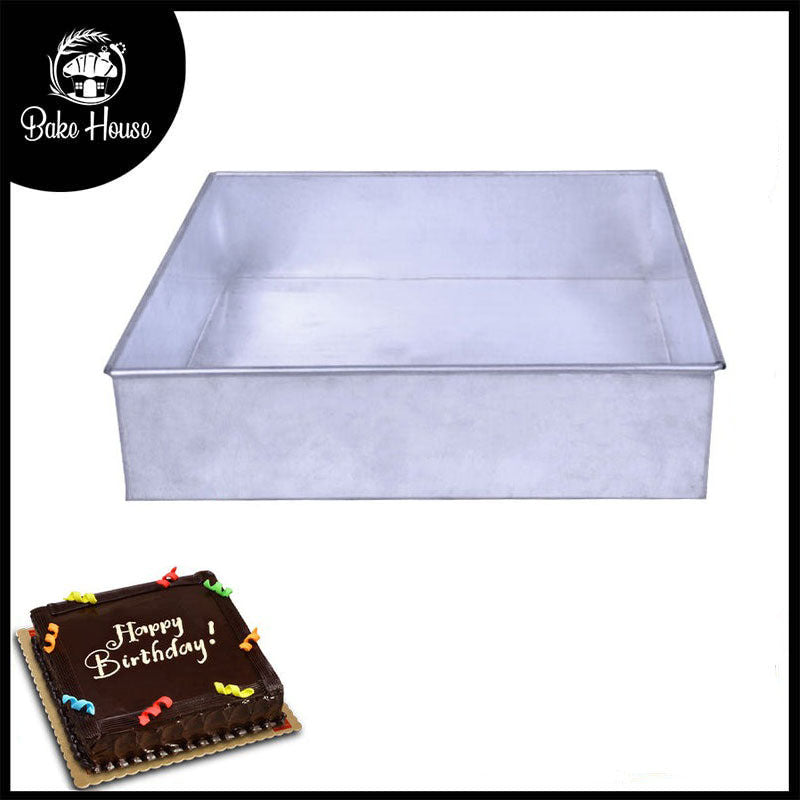 Square Cake Baking Mold Silver 10 X 10 Inch