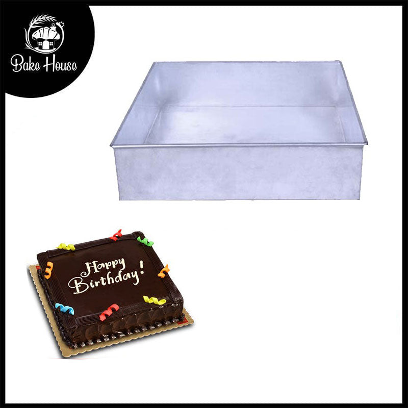 Square Cake Baking Mold Silver 6 X 6 Inch