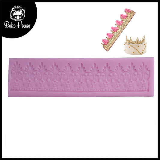 Crown Lace Design Cake Surrounding Decorating Border Silicone Fondant Mold