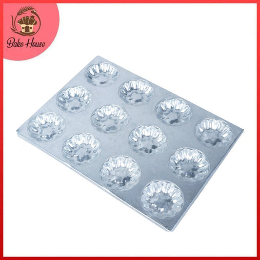 Tart Mold Tray Silver 12 Cavity Design 03