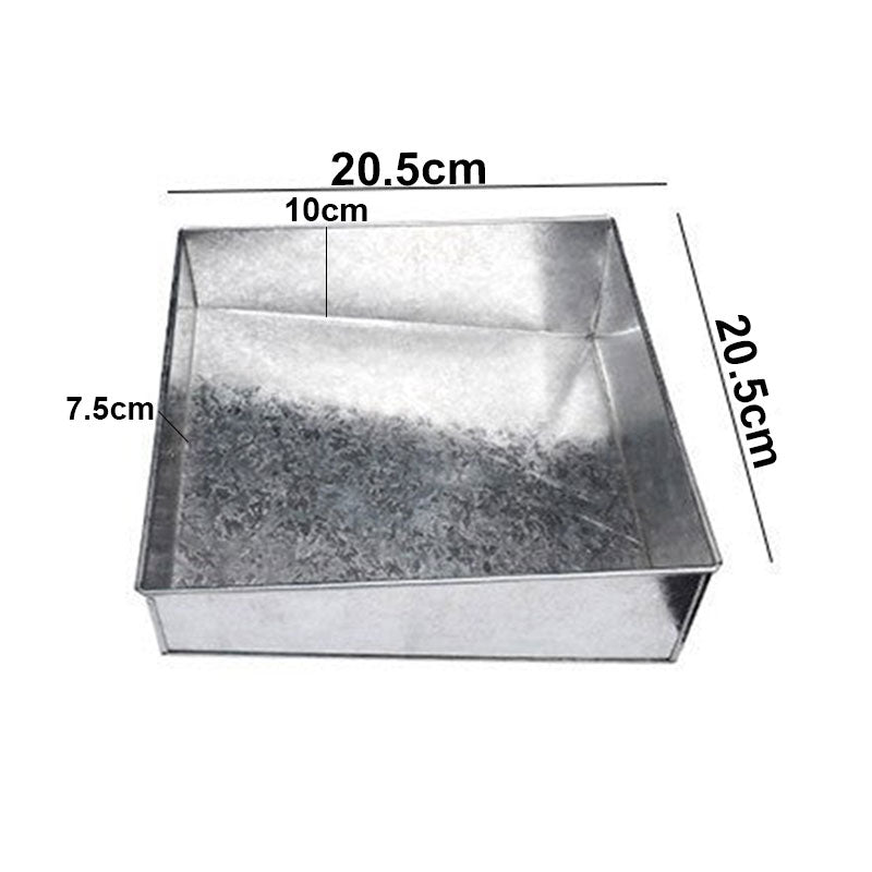 Square Cake Pans Topsy Turvy 4-Tier Silver Tin