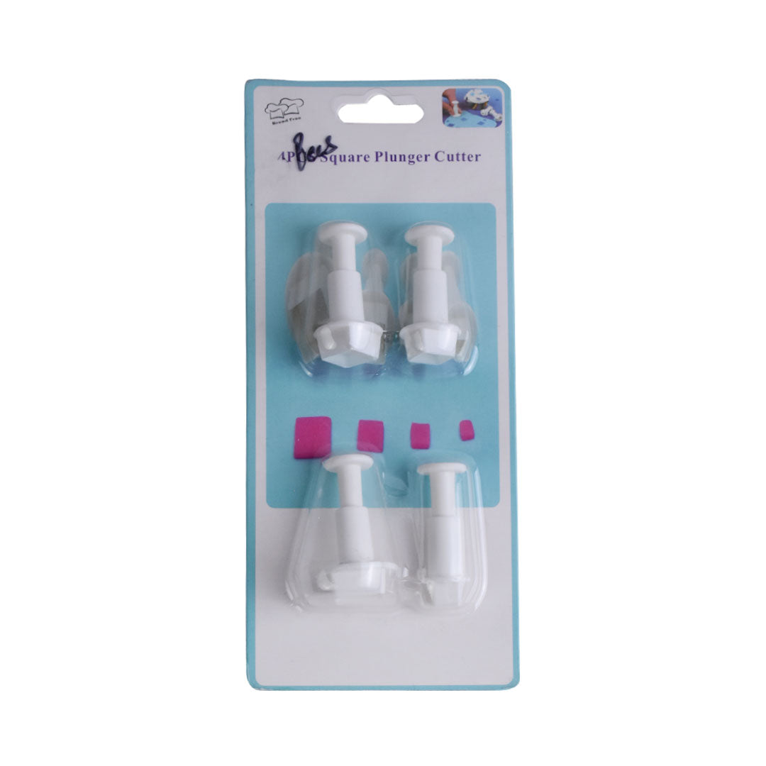 Square Shape Fondant Plunger Cutter 4Pcs Set – Bake House - The Baking ...