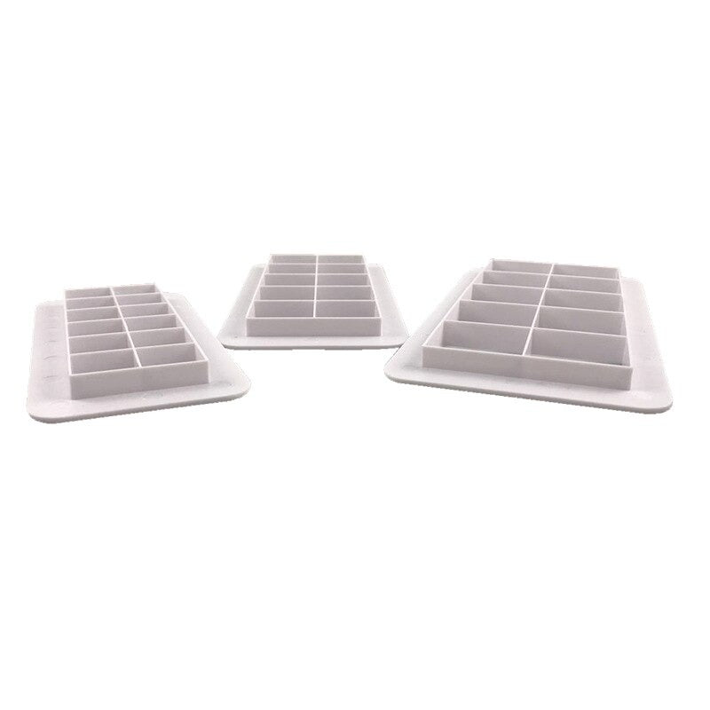 Square Shape Geometric Multi Fondant Cake Cutter 3Pcs Set