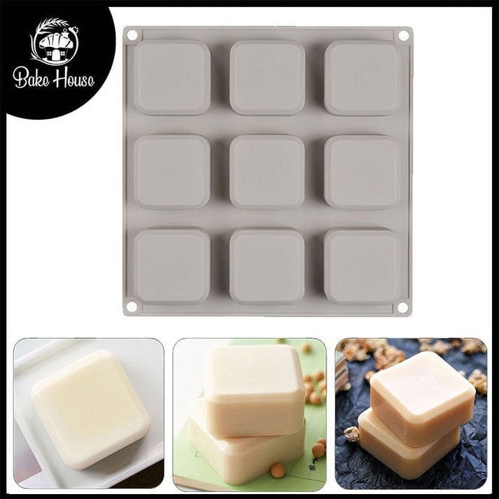 Square Shape Silicone Brownie & Soap Mold 9 Cavity