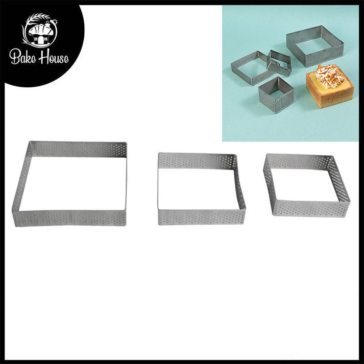 Square Shape Tart Ring 3Pcs Set