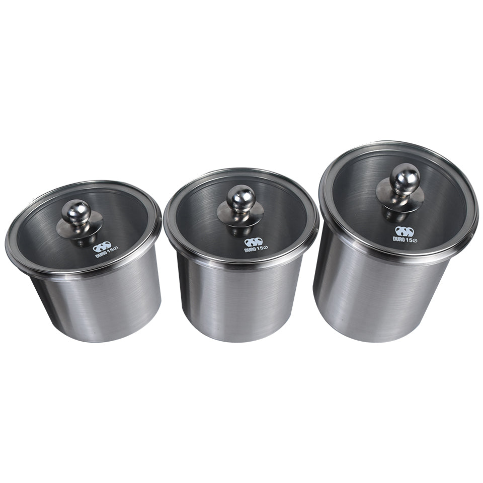 Stainless Steel 15cm Diameter Airtight Storage Jars 2500ml, 3400ml & 3800ml 3Pcs Set