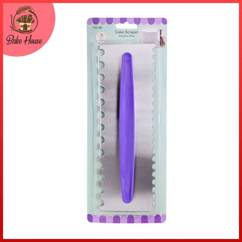 Double Sided Cake Edge Comb Stainless Steel With Handle