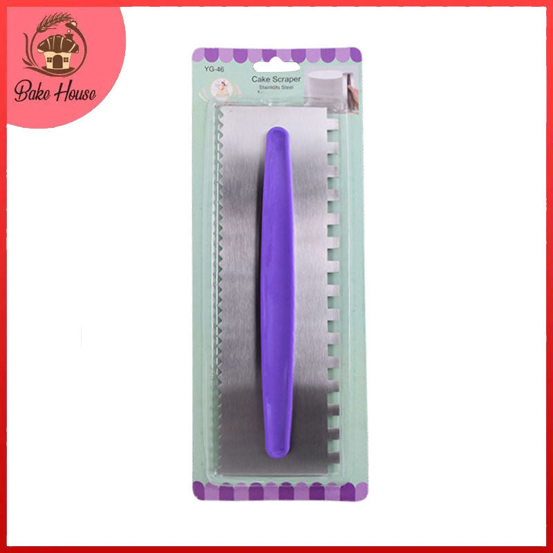 Double Sided Cake Edge Comb Stainless Steel With Handle