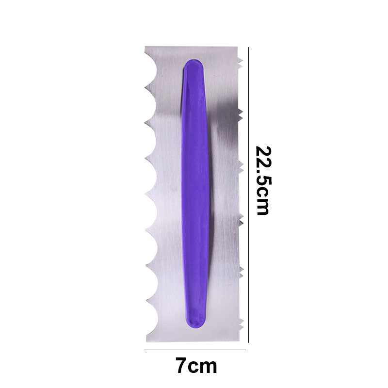 Double Sided Cake Edge Comb Stainless Steel With Handle