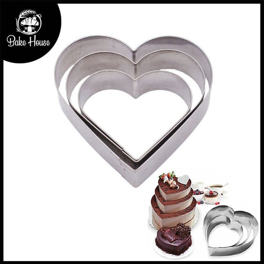 Stainless Steel Heart Cutter 3Pcs Set