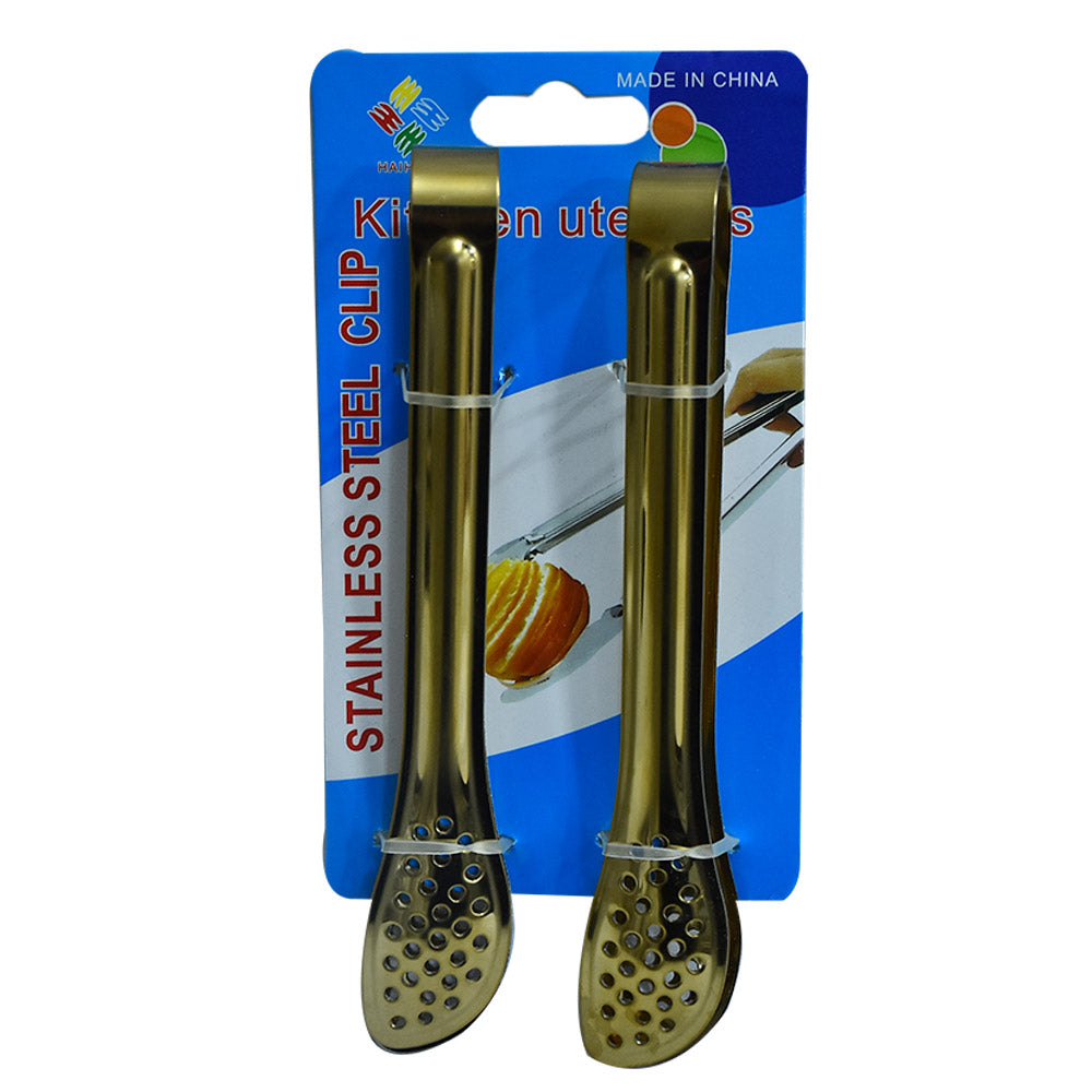 Stainless Steel Kitchen Small Tong 2Pcs Set (Design 01)