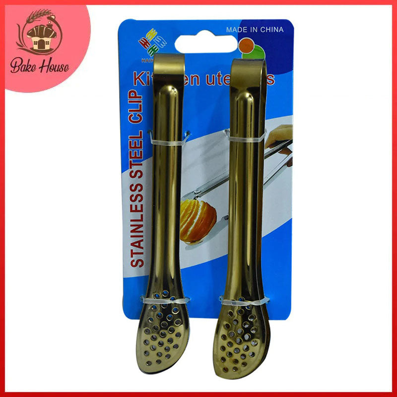 Stainless Steel Kitchen Small Tong 2Pcs Set (Design 01)