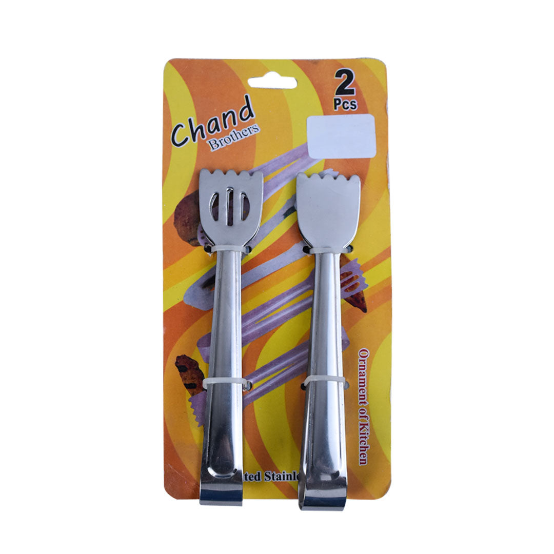 Stainless Steel Kitchen Small Tong 2Pcs Set (Design 02)
