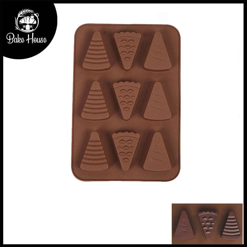 Pizza, Cake Slice Triangle Shape Silicone Chocolate Mold 9 Cavity