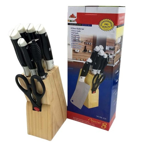Star Bo Pack Of 8 Knife Set With Wooden Block