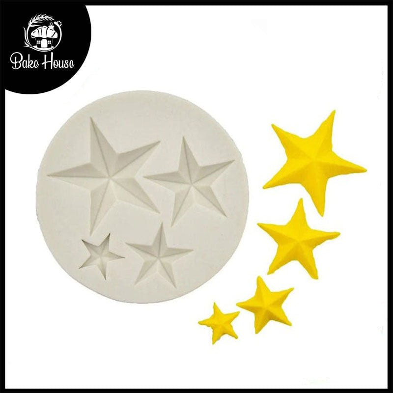 Star Silicone Fondant & Chocolate Mold 4 Cavity